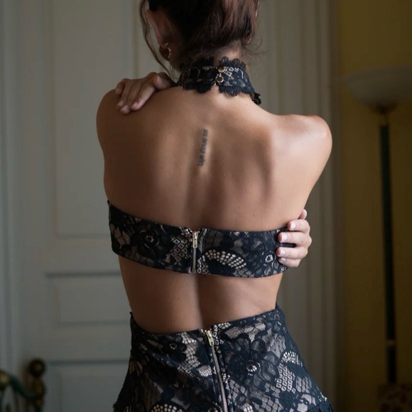 12th Tribe Elegant Black Lace Women's Dress #246 - Picture 13 of 16